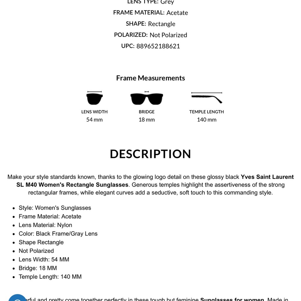 YSL Yves Saint Laurent SL M 40 SUNGLASSES 😎 - Picture 3 of 13